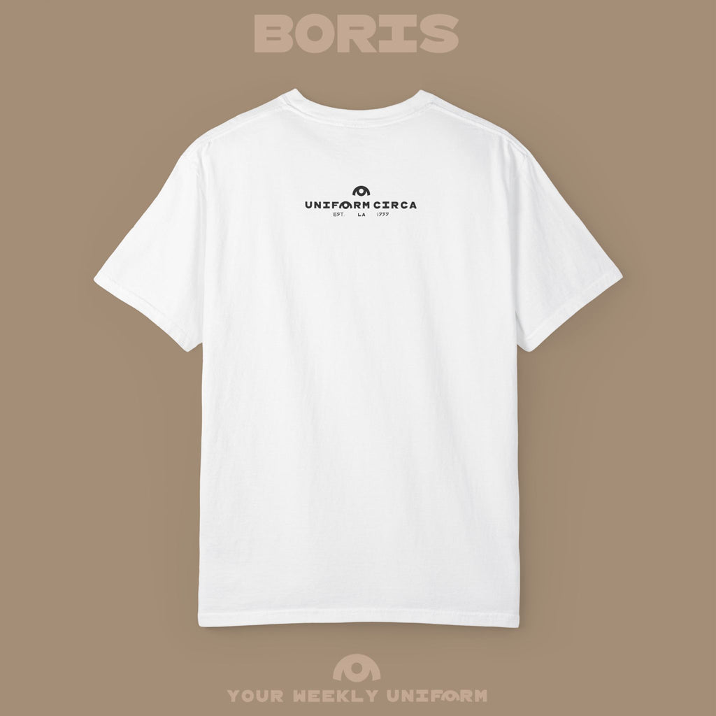 BORIS SUNDAY | CREWNECK T-SHIRT | PRINTED BLACK