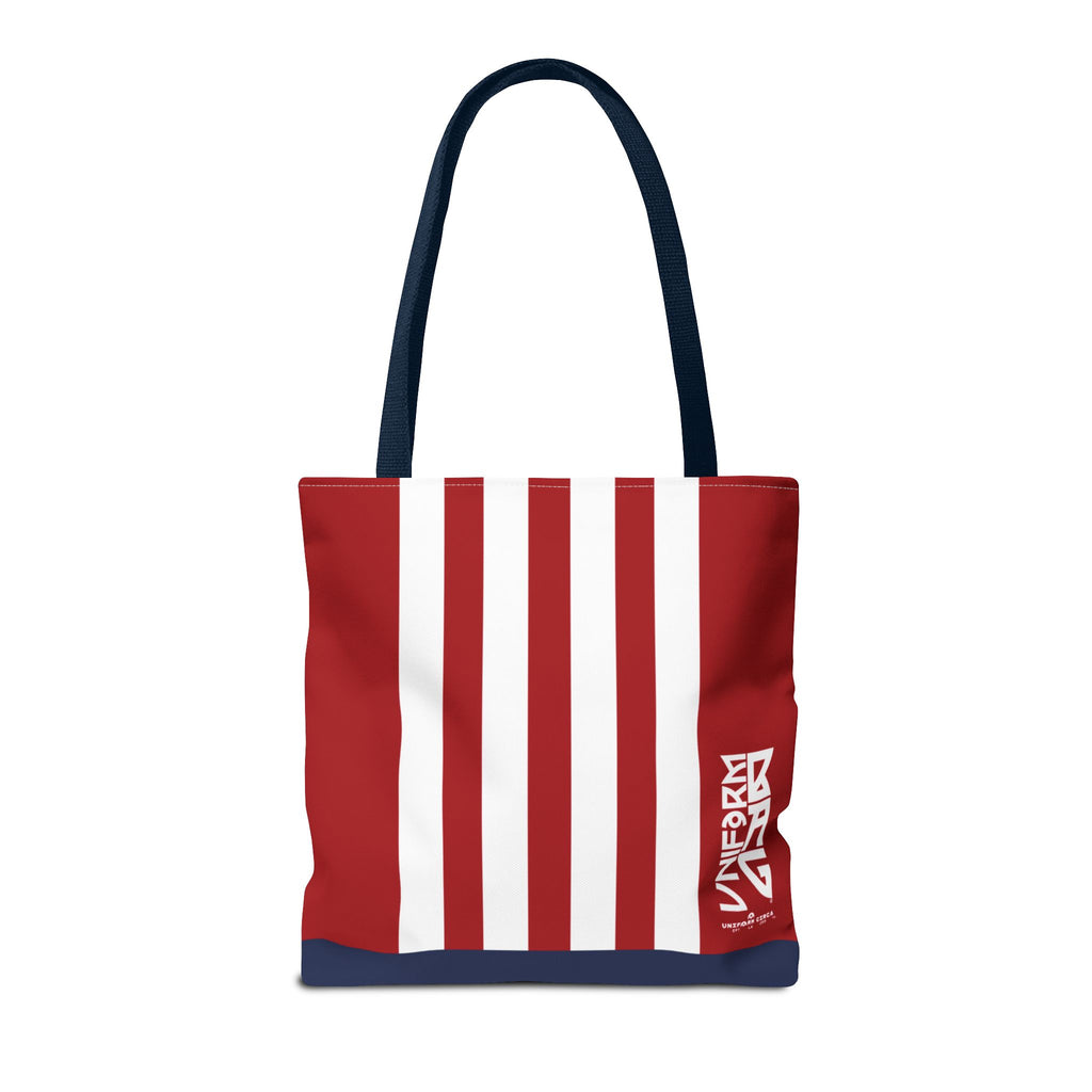 RACER JR. BAG | NAVY/WHITE/RED | Stylish Minimalist Tote Bag, Eco-Friendly Shopping Bag, Chic Carryall, Reusable Tote, Fashionable Beach Bag, Trendy Everyday Essentials