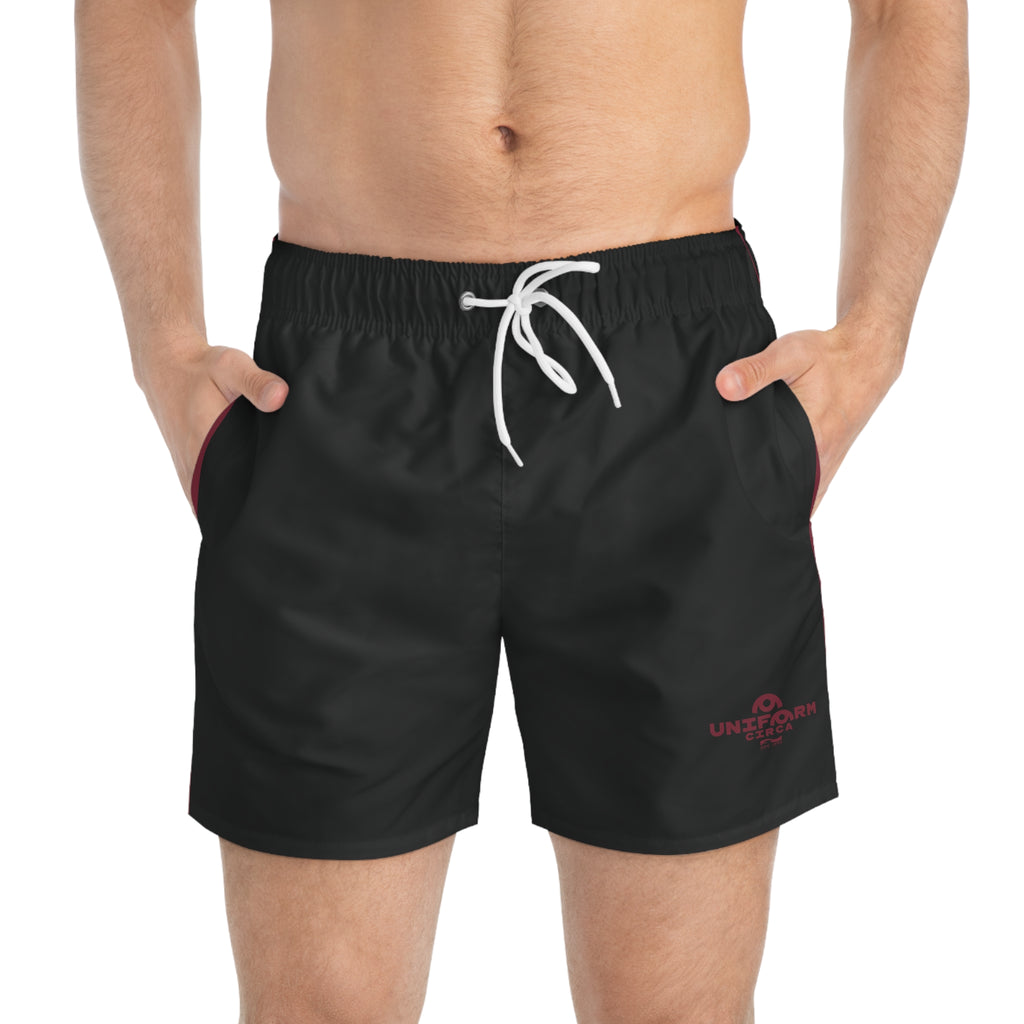 BEACH GOTH SWIM TRUNKS | Black/Oxblood