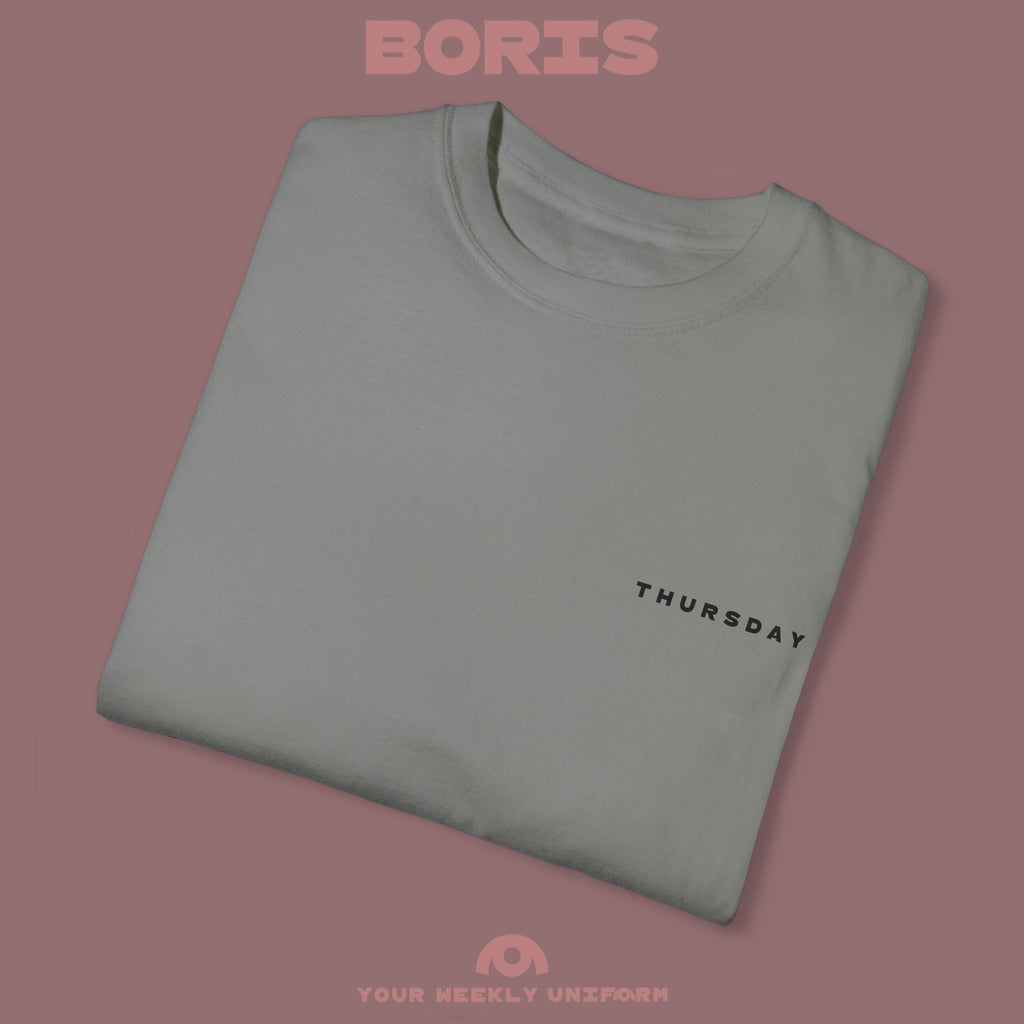 BORIS THURSDAY | CREWNECK T-SHIRT| PRINTED BLACK
