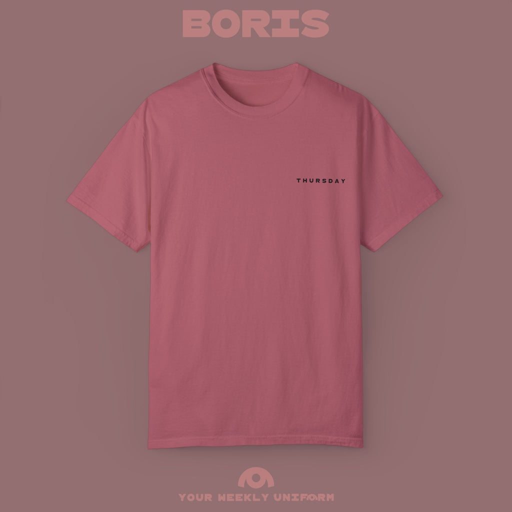 BORIS THURSDAY | CREWNECK T-SHIRT| PRINTED BLACK