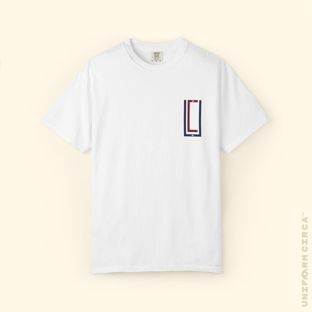 UC MONOGRAM CREWNECK | Printed NAVY/BURGUNDY | Unisex Garment-Dyed T-Shirt - Casual, Streetwear, Comfortable, Graphic Design, Gift for All Occasions