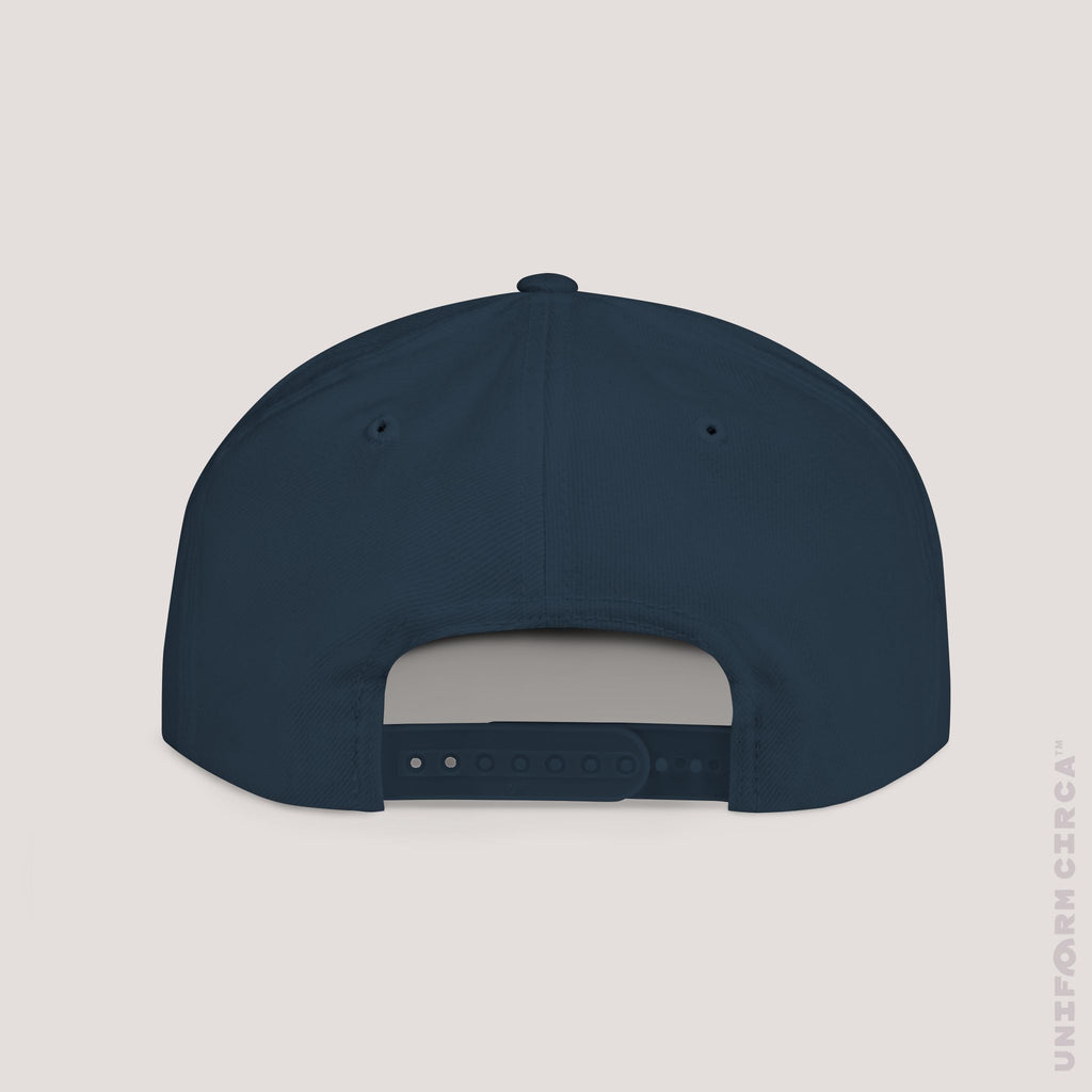 UC BOX STITCH | Embroidered White | Flat Bill Snapback