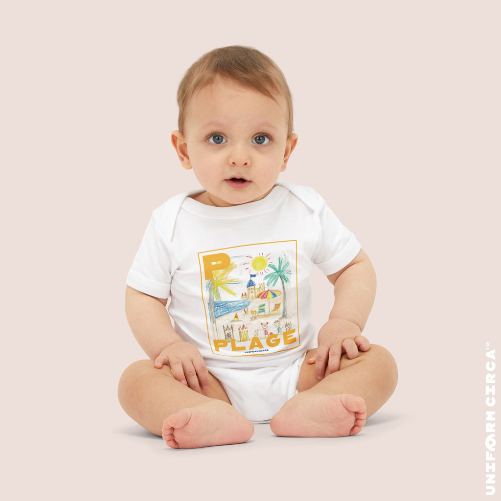 PLAGE | Infant Jersey One Piece: Summer Vibes Baby Bodysuit, Cute Baby Shower Gift, Pool Party Outfit, Beach Day Essential, Memory-Making Apparel