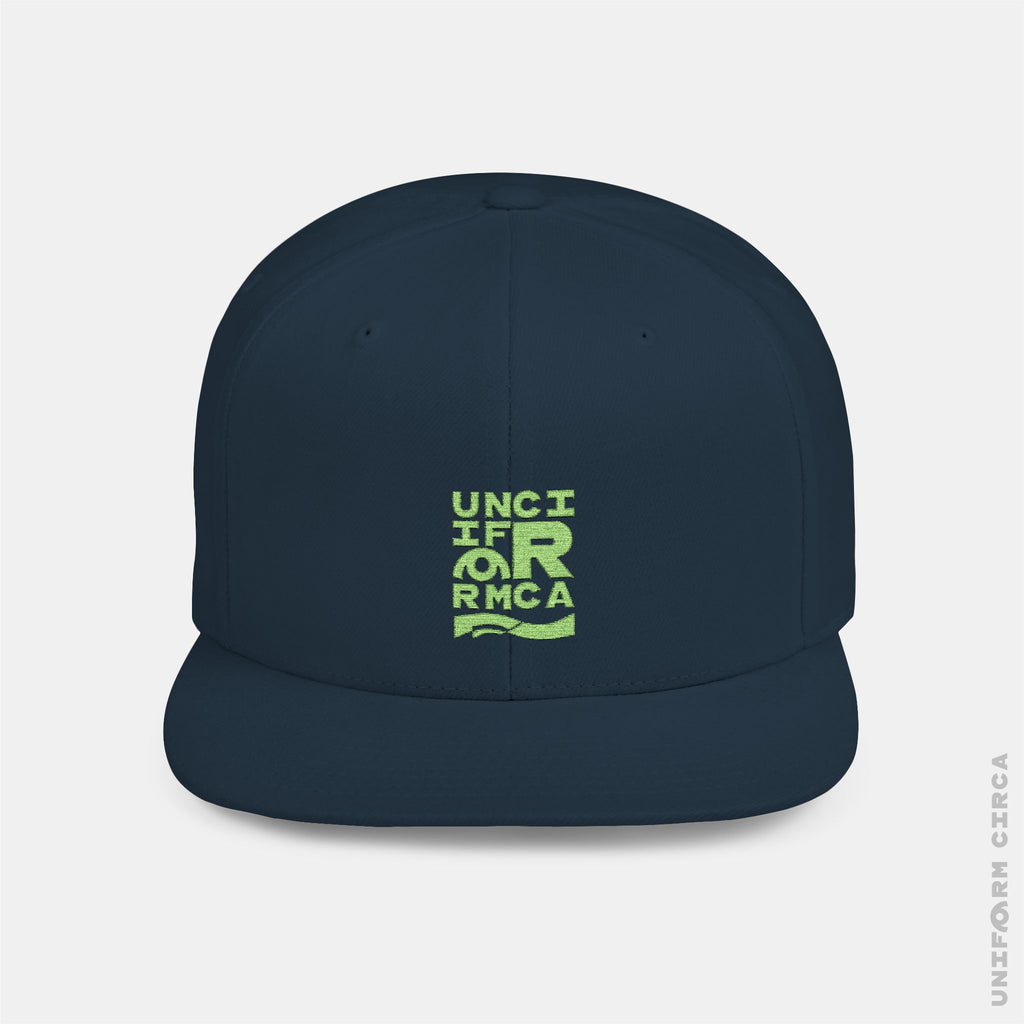 WORDMARK | Embroidered  Lime Green| Flat Bill Snapback Hat, Trendy Cap for Casual Wear, Streetwear Accessory, Perfect Gift for Friends and Family
