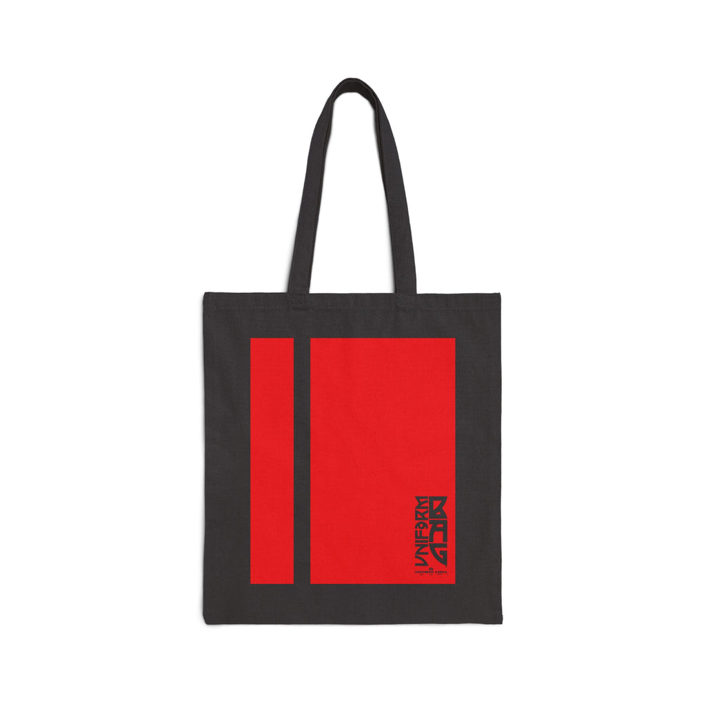PINSTRIPE MAGAZINE BAG | RED | Stylish Cotton Canvas Tote Bag for Everyday Use, Reusable Shopping Bag, Eco-Friendly Gift, Graphic Tote, Fashion Accessories