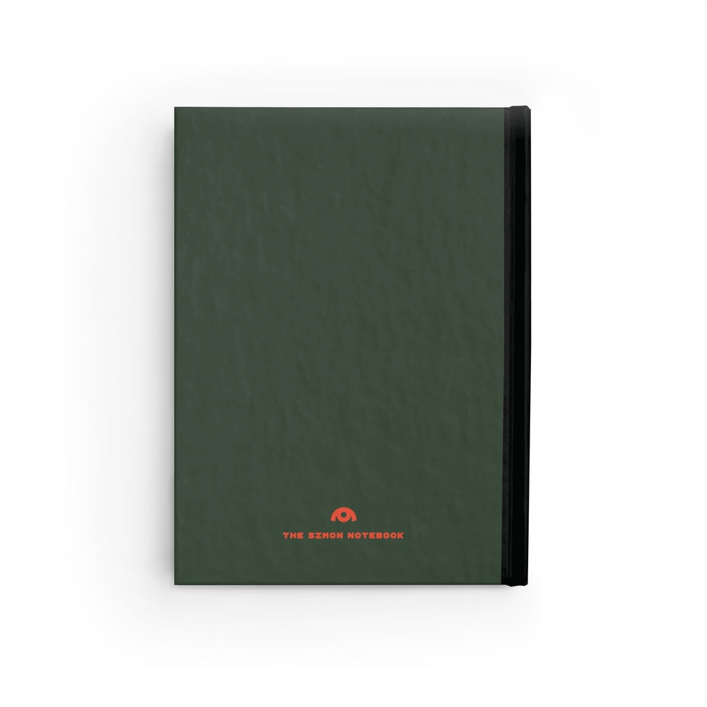 SIMON | JOURNAL & NOTEBOOK | Hardcover Blank Pages 5"x7" | Deepest Green & Orange
