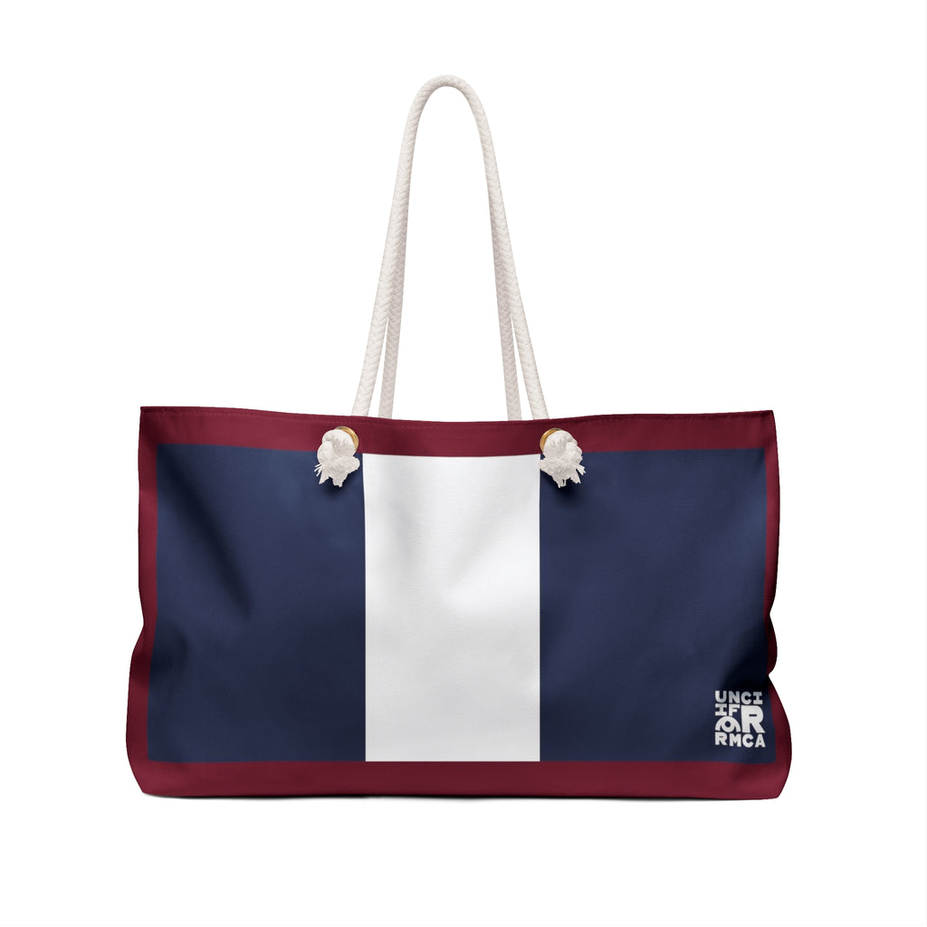 THE MAX BAG | Navy/Burgundy Weekender Bag - Stylish Travel Tote, Gym Bag, Beach Bag, Personalized Gift, Spacious Weekend Accessories
