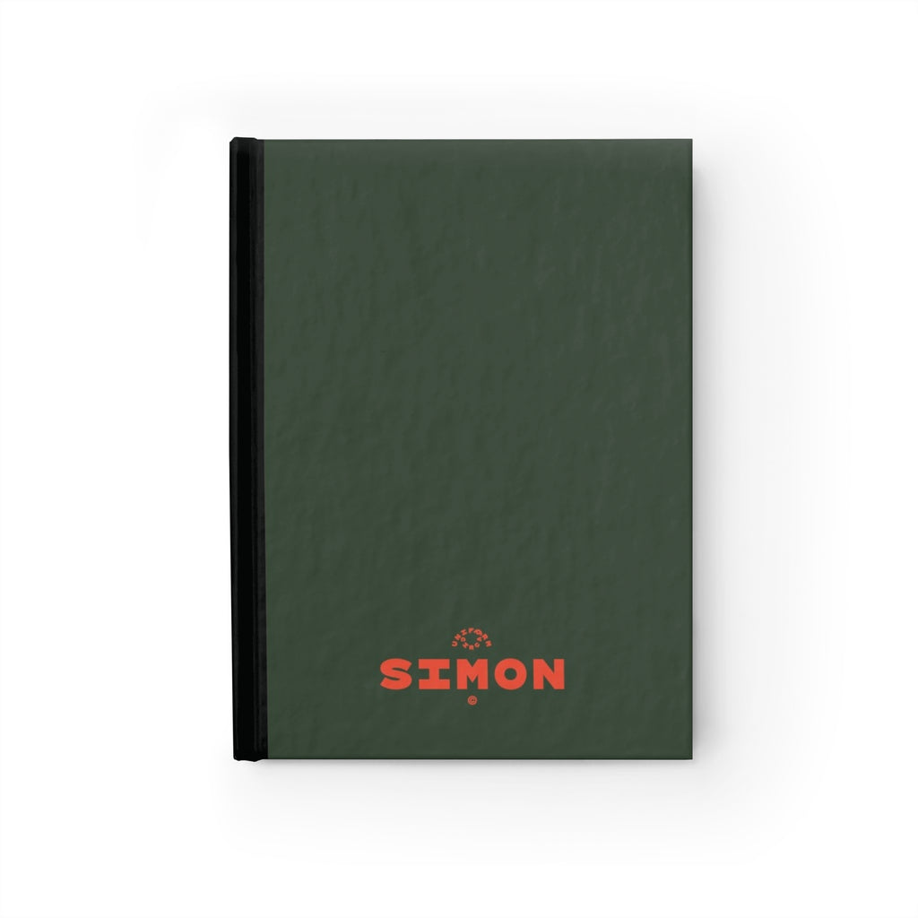 SIMON | JOURNAL & NOTEBOOK | Hardcover Blank Pages 5"x7" | Deepest Green & Orange