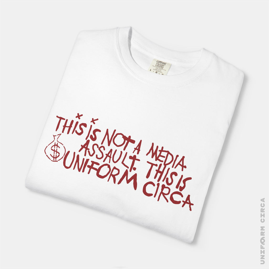 MEDIA ASSAULT | Crewneck T-Shirt | 100% Cotton | Designed & Printed in California