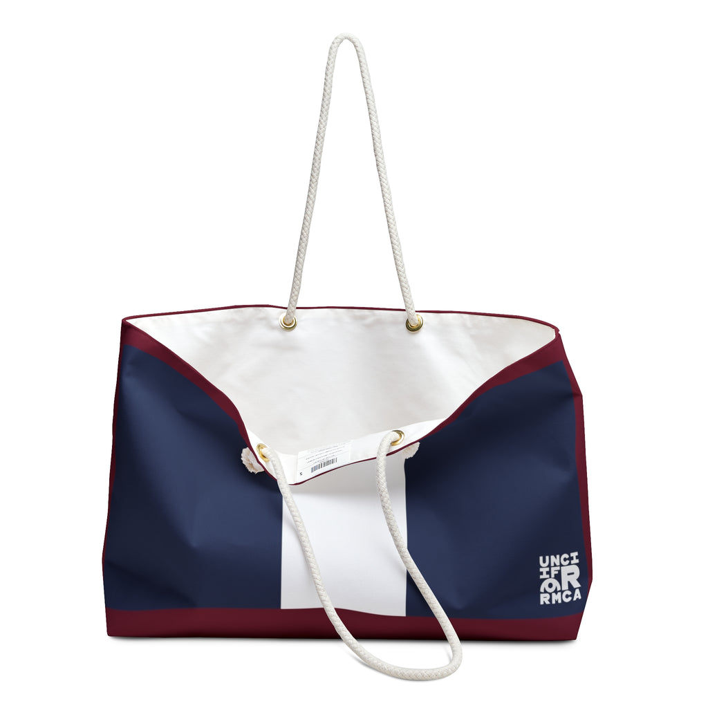 THE MAX BAG | Navy/Burgundy Weekender Bag - Stylish Travel Tote, Gym Bag, Beach Bag, Personalized Gift, Spacious Weekend Accessories
