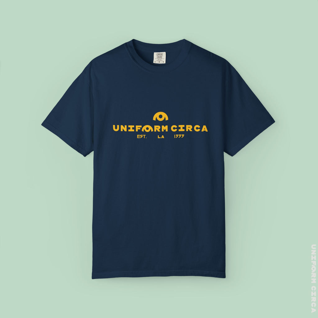 OYSTER ALL WORDMARK  | CREWNECK T-SHIRT | PRINTED YELLOW | Bold Minimalist Design
