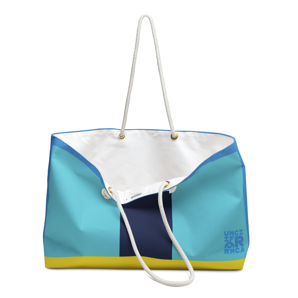 THE MAX BAG | Vibrant Turquoise/Navy/Yellow Weekender Bag - Stylish Travel Tote, Gym Bag, Beach Bag, Personalized Gift, Spacious Weekend Accessories