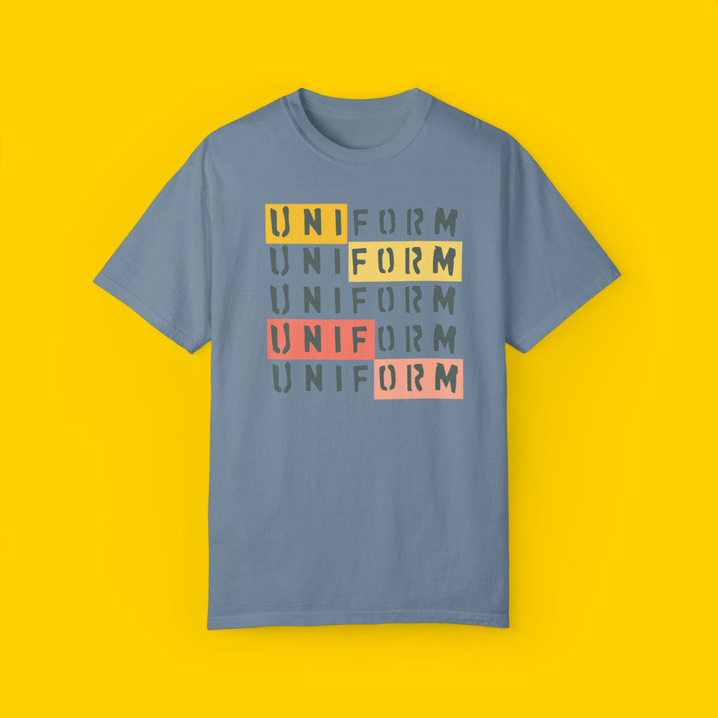 UNIFORM STACKED 1 CREWNECK T-SHIRT | Printed