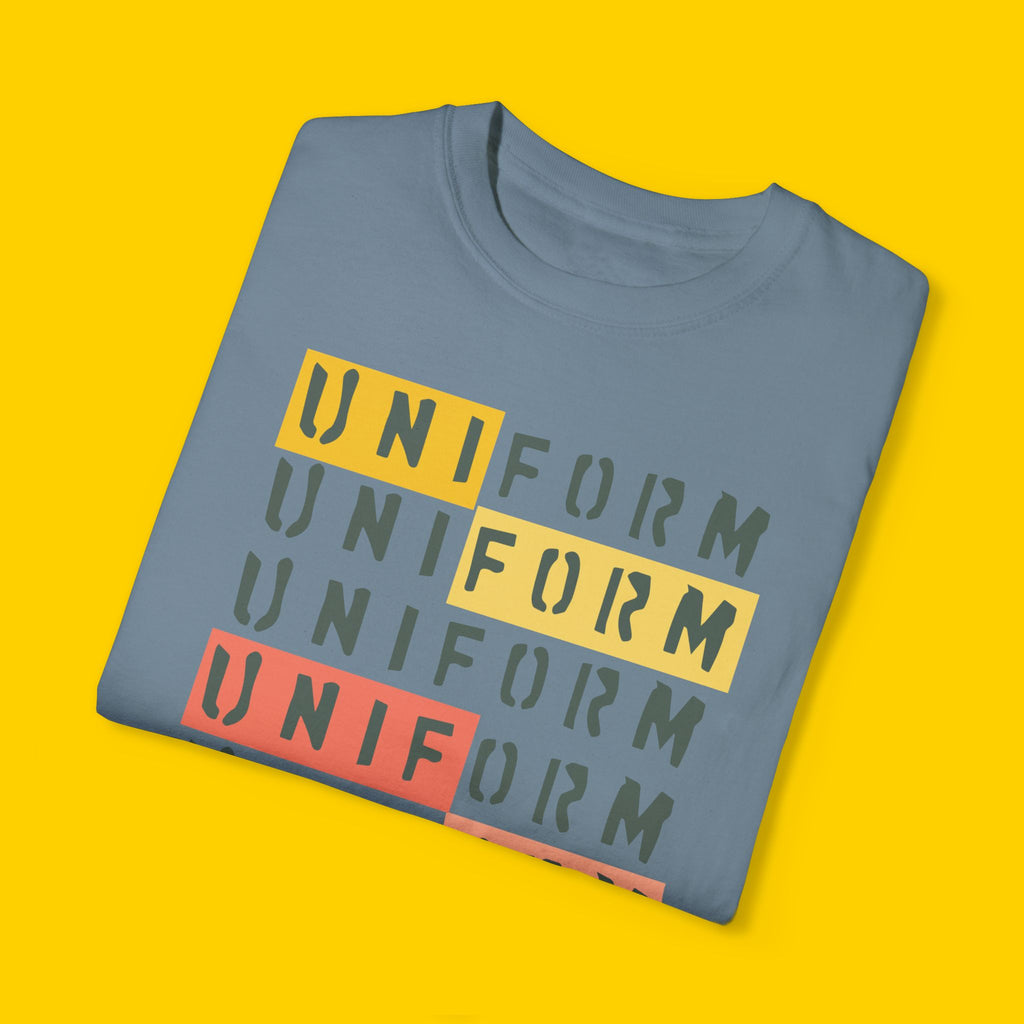 UNIFORM STACKED 1 CREWNECK T-SHIRT | Printed