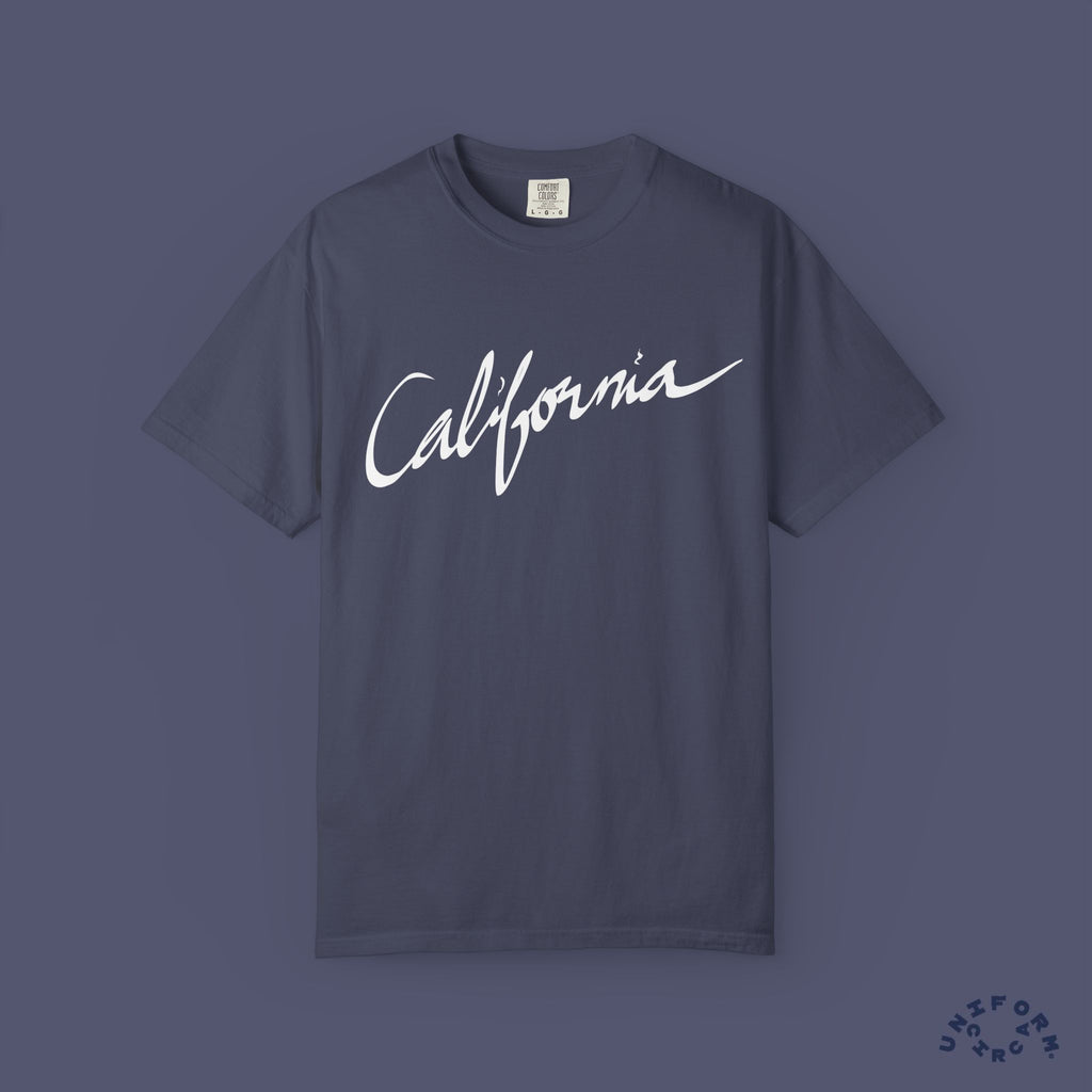 CALIFORNIA SCRIPT CREWNECK T-SHIRT | Printed