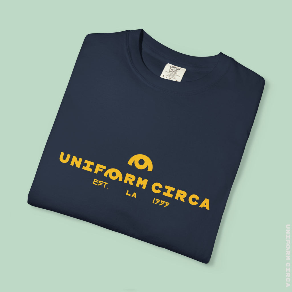 OYSTER ALL WORDMARK  | CREWNECK T-SHIRT | PRINTED YELLOW | Bold Minimalist Design