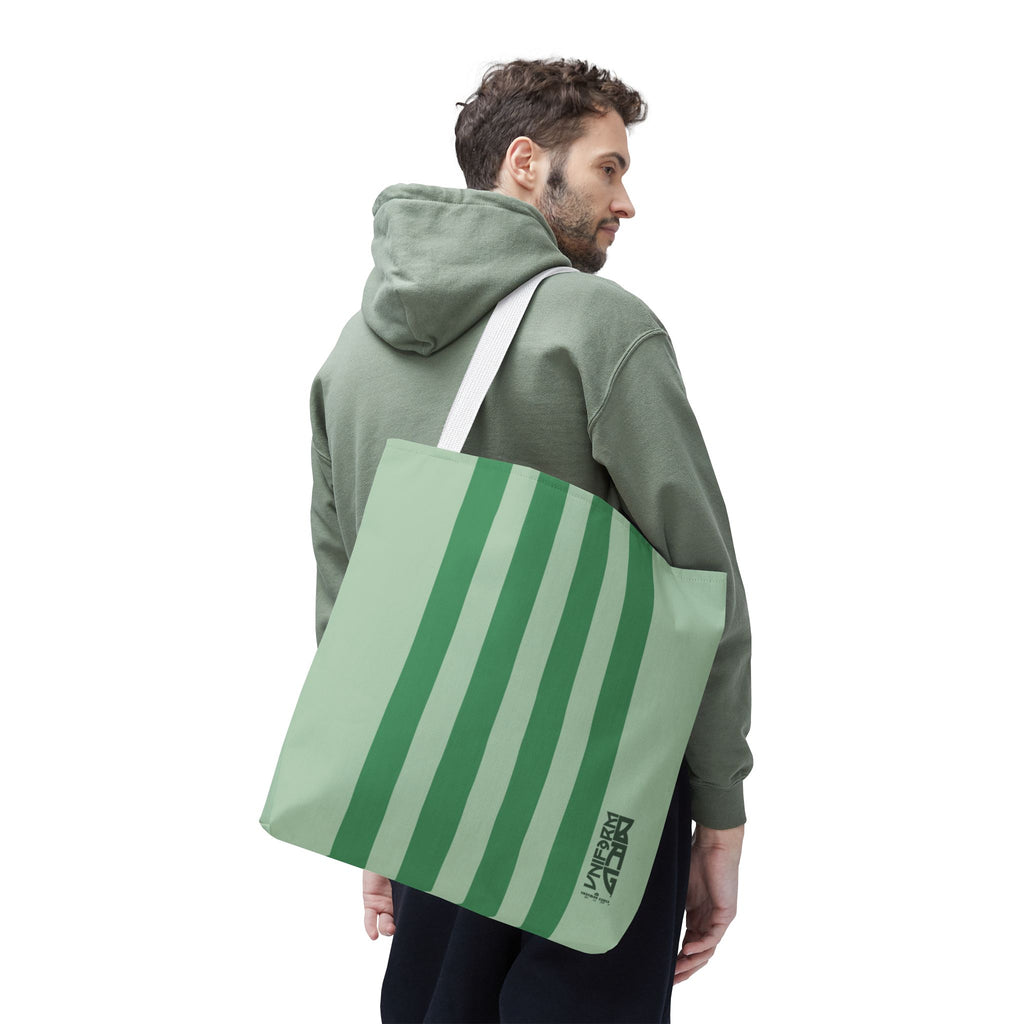 RACER JR. BAG | CUCUMBER/BOWLING GREEN | Stylish Minimalist Tote Bag, Eco-Friendly Shopping Bag, Chic Carryall, Reusable Tote, Fashionable Beach Bag, Trendy Everyday Essentials