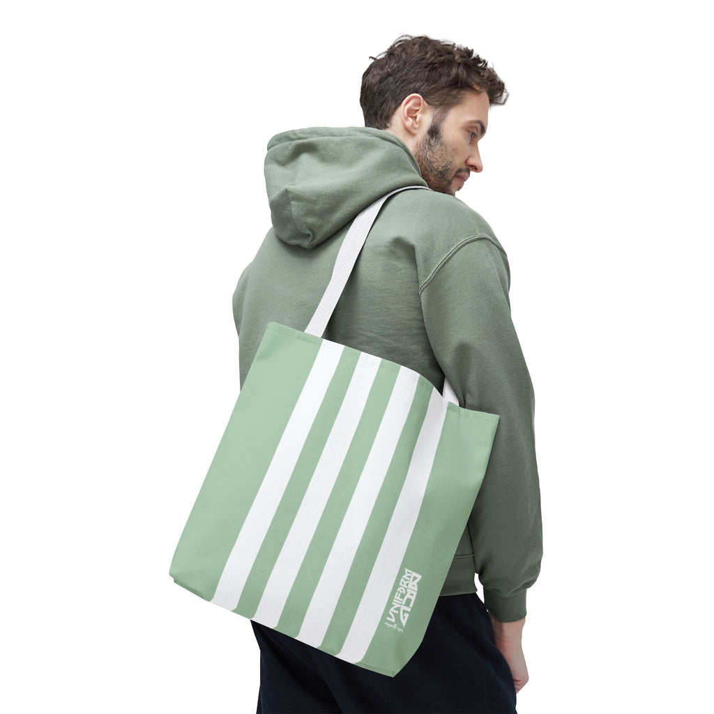 RACER JR. BAG | CUCUMBER/WHITE | Stylish Minimalist Tote Bag, Eco-Friendly Shopping Bag, Chic Carryall, Reusable Tote, Fashionable Beach Bag, Trendy Everyday Essentials