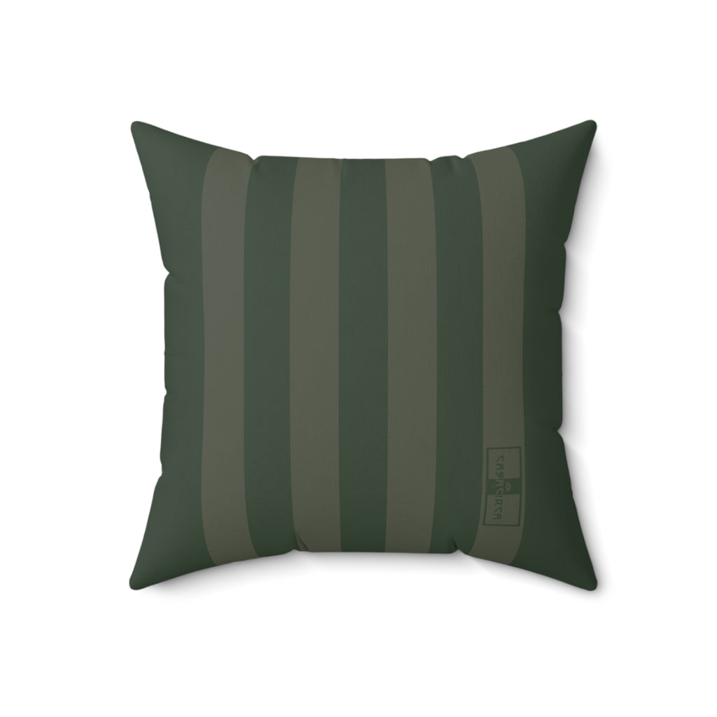 CASACIRCA | RACING STRIPES PILLOW | FOREST/OLIVE | Stylish Faux Suede Pillow - Home Decor, Cozy Living Room, Gift Idea, Nautical Theme, Interior Design Accents