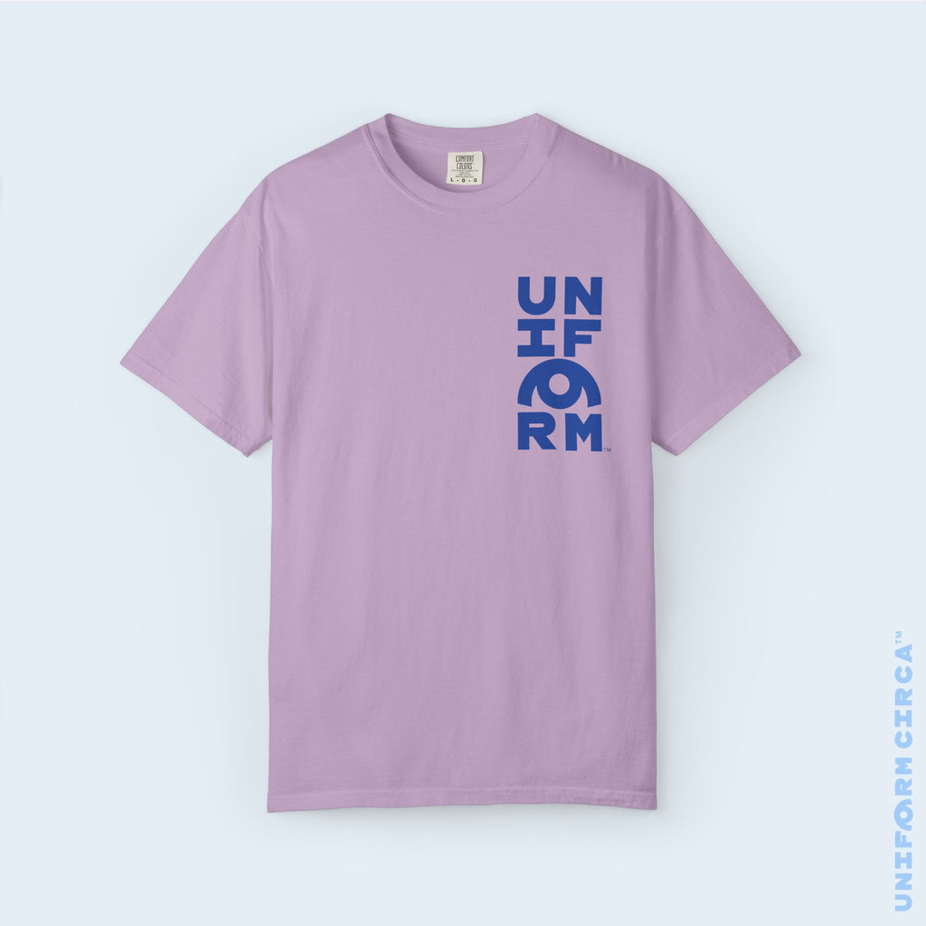 UC HALF STACK | Crewneck T-Shirt | Blue Print | Bold Minimalist Design