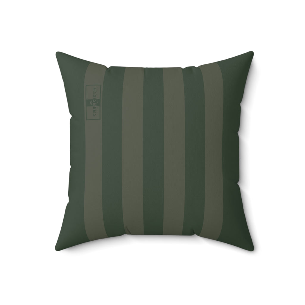 CASACIRCA | RACING STRIPES PILLOW | FOREST/OLIVE | Stylish Faux Suede Pillow - Home Decor, Cozy Living Room, Gift Idea, Nautical Theme, Interior Design Accents