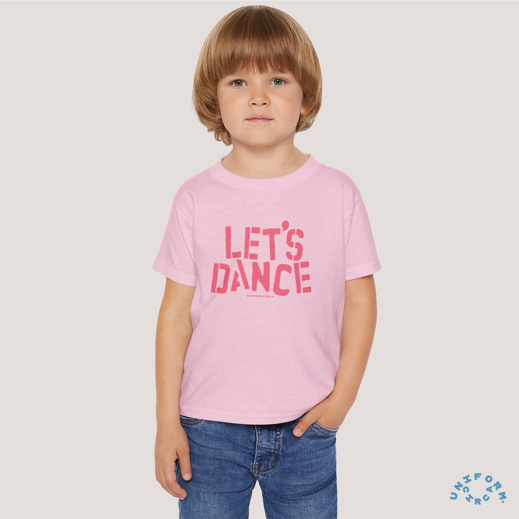 Let's Dance Toddler T-Shirt - Fun Cotton Tee for Kids (Printed Pink)