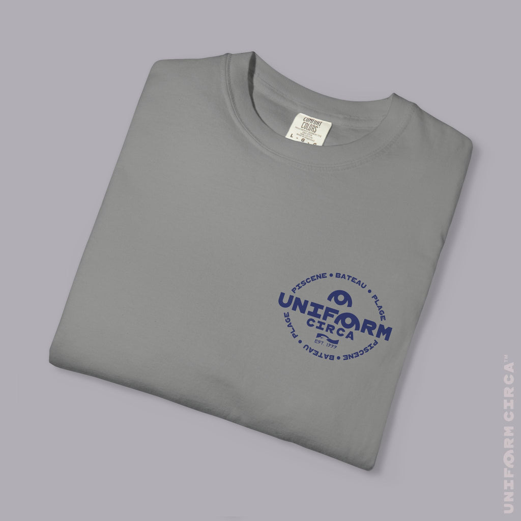 Copy of UC AQUA BADGE | NAVY & DOVE GREY | CREWNECK T-SHIRT | Printed