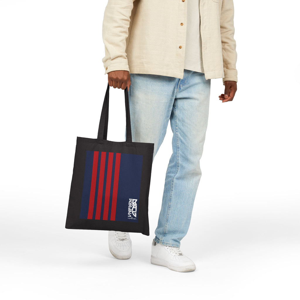 RACER MAGAZINE BAG | NAVY/RED | Stylish Cotton Canvas Tote Bag for Everyday Use, Reusable Shopping Bag, Eco-Friendly Gift, Graphic Tote, Fashion Accessories