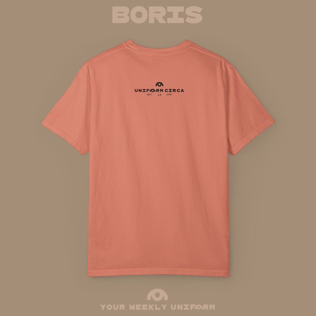 BORIS SUNDAY | CREWNECK T-SHIRT | PRINTED BLACK