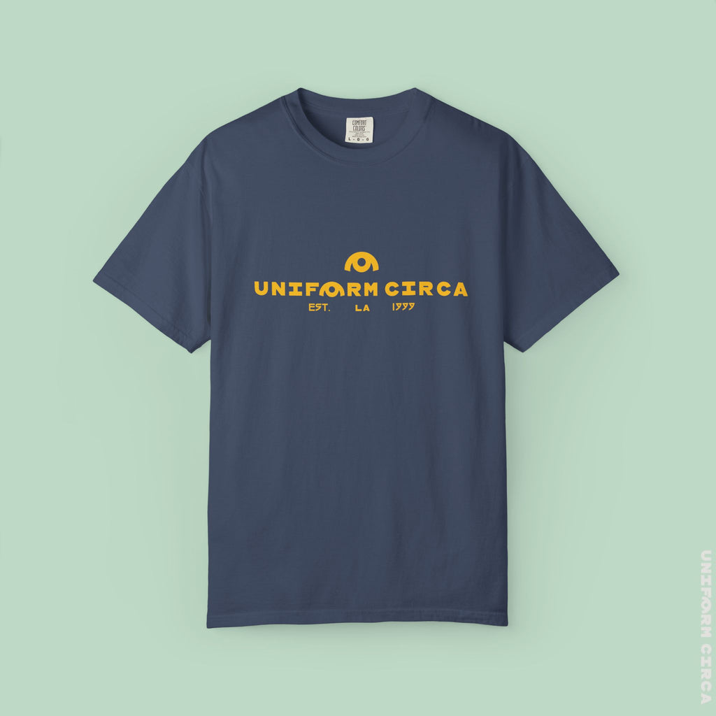OYSTER ALL WORDMARK  | CREWNECK T-SHIRT | PRINTED YELLOW | Bold Minimalist Design