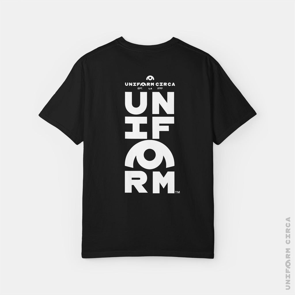 UNIFORM HALF STACK | Crewneck T-Shirt | Printed White | Bold Minimalist Print