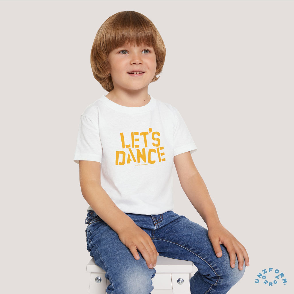 Let's Dance Toddler T-Shirt - Fun Cotton Tee for Kids (Printed Yellow)