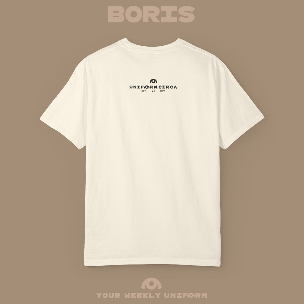 BORIS SUNDAY | CREWNECK T-SHIRT | PRINTED BLACK