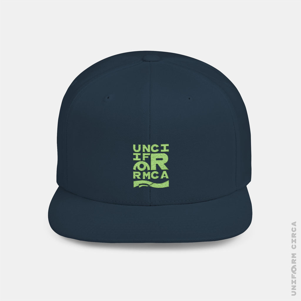 WORDMARK | Embroidered  Lime Green| Flat Bill Snapback Hat, Trendy Cap for Casual Wear, Streetwear Accessory, Perfect Gift for Friends and Family