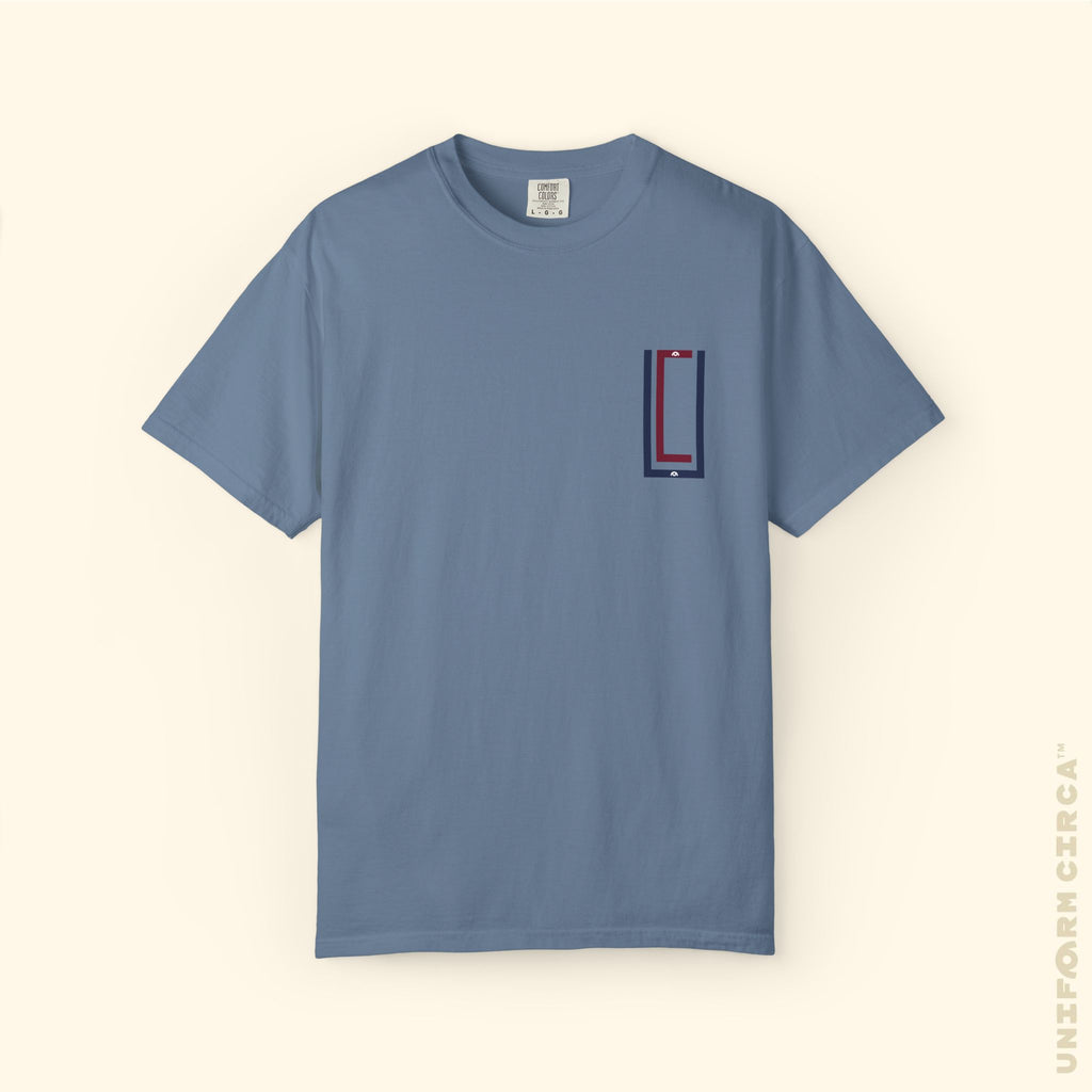 UC MONOGRAM CREWNECK | Printed NAVY/BURGUNDY | Unisex Garment-Dyed T-Shirt - Casual, Streetwear, Comfortable, Graphic Design, Gift for All Occasions
