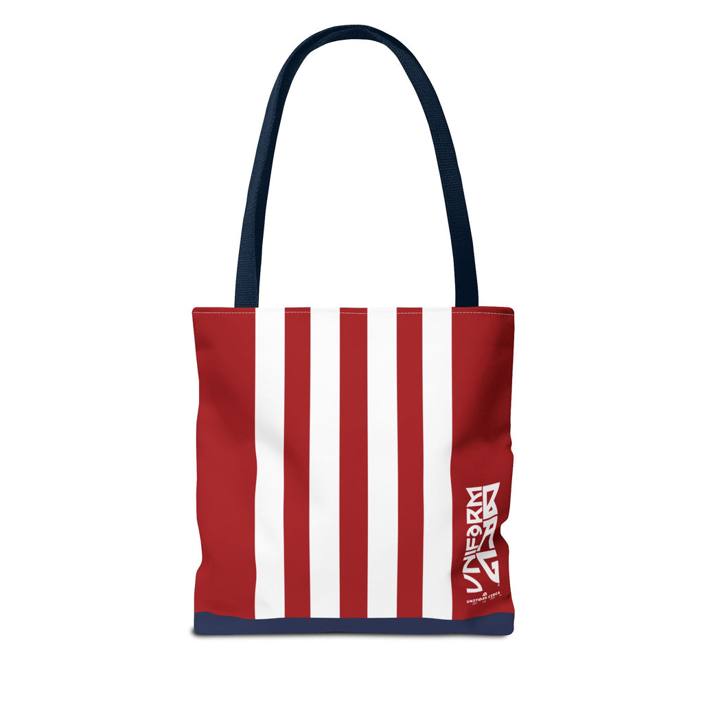 RACER JR. BAG | NAVY/WHITE/RED | Stylish Minimalist Tote Bag, Eco-Friendly Shopping Bag, Chic Carryall, Reusable Tote, Fashionable Beach Bag, Trendy Everyday Essentials