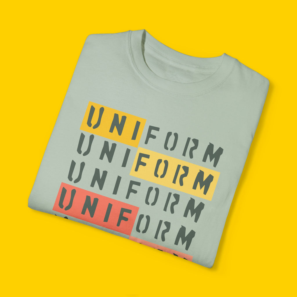 UNIFORM STACKED 1 CREWNECK T-SHIRT | Printed