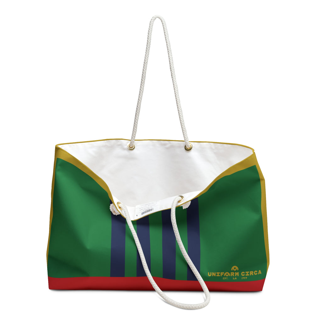 RACER MAX BAG | GREEN/NAVY/MUSTARD | Stylish Travel Tote, Gym Bag, Beach Bag, Personalized Gift, Spacious Weekend Accessories