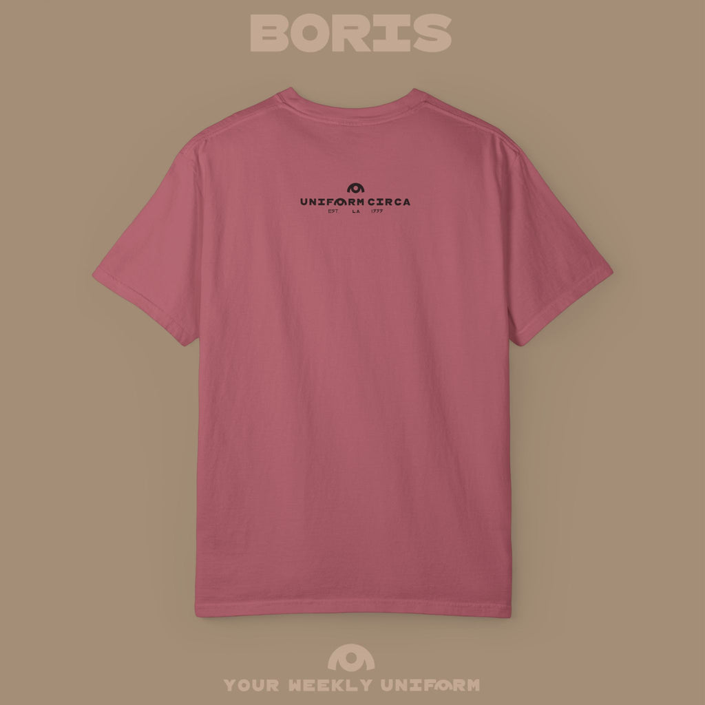 BORIS SUNDAY | CREWNECK T-SHIRT | PRINTED BLACK