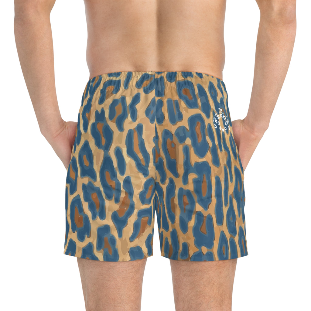 LEOPARD SWIM TRUNKS | Sea Blue |  Printed