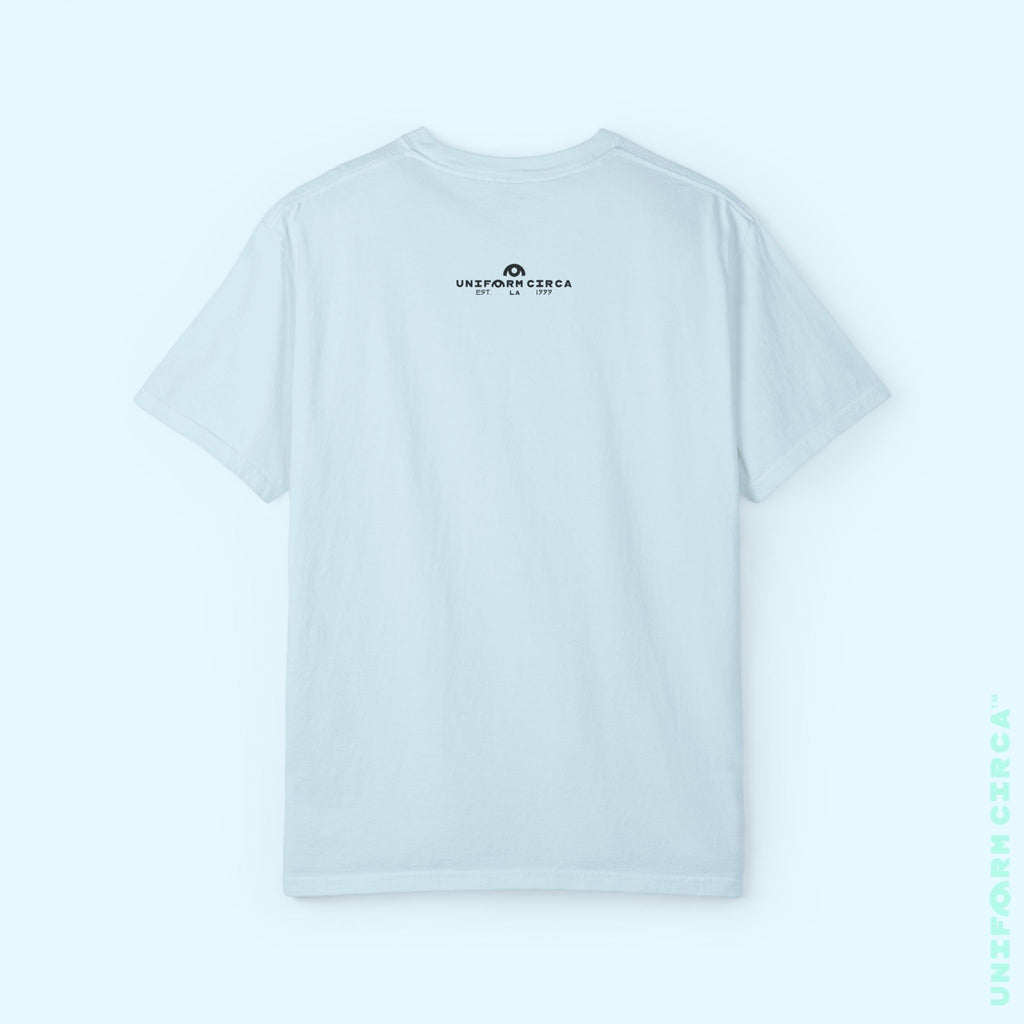 TRI-WAVE BLUES | Crewneck T-Shirt | Printed Unisex Garment-Dyed Graphic Tee