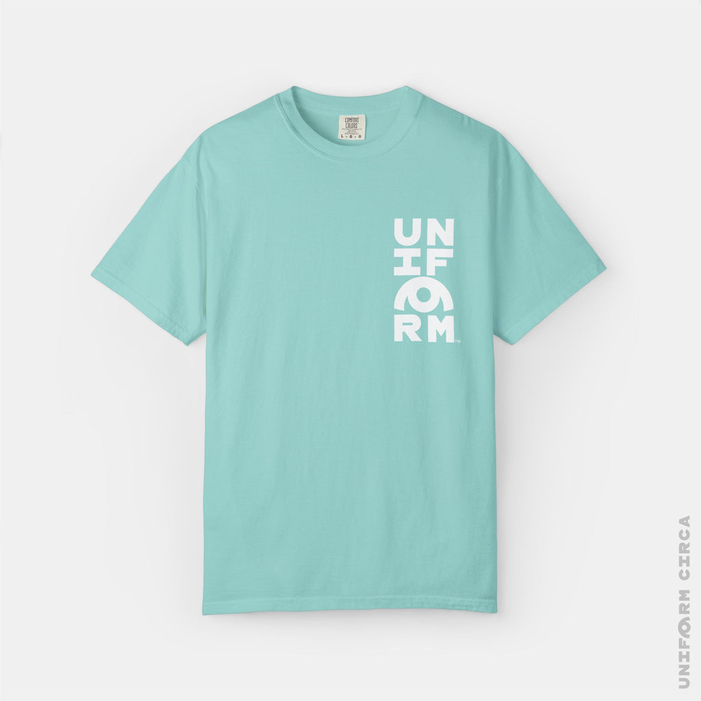 UNIFORM HALF STACK | Crewneck T-Shirt | Printed White | Bold Minimalist Print