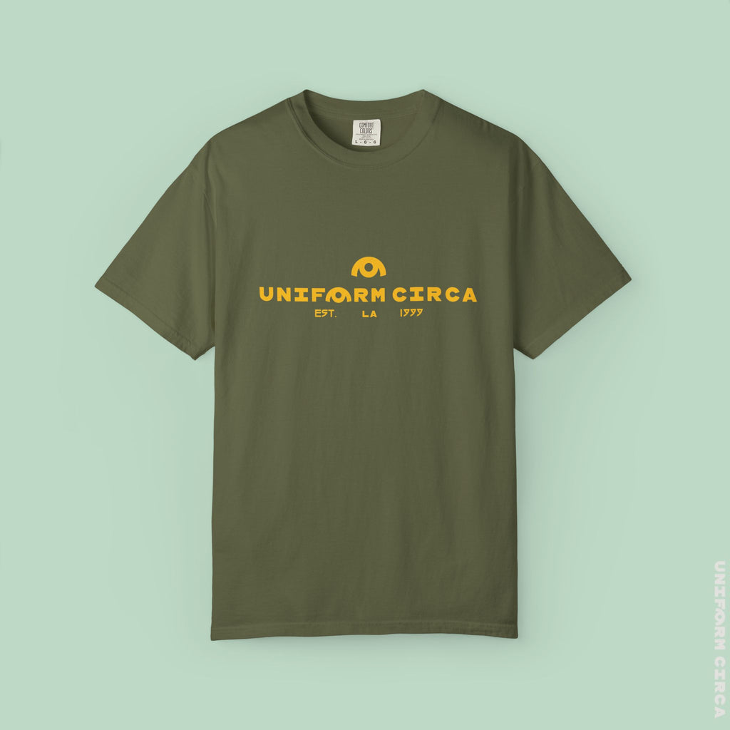 OYSTER ALL WORDMARK  | CREWNECK T-SHIRT | PRINTED YELLOW | Bold Minimalist Design