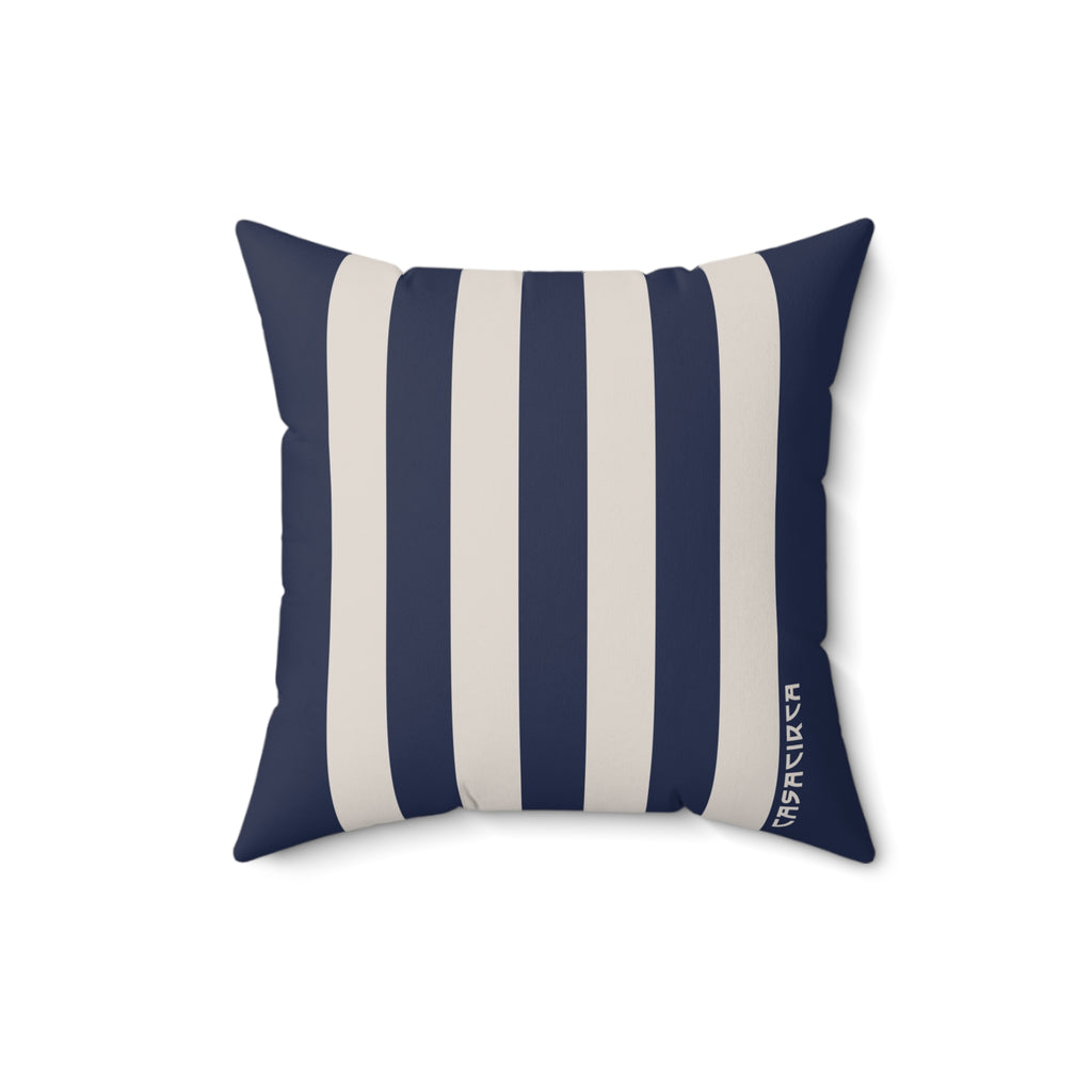 CASACIRCA | RACER PILLOW | NAVY/SILVER GREY | Stylish Faux Suede Pillow - Home Decor, Cozy Living Room, Gift Idea, Nautical Theme, Interior Design Accents