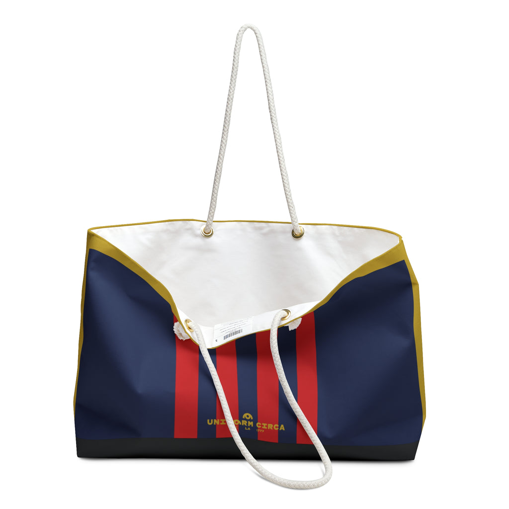 THE GR/RACER MAX BAG | NAVY-RED-GOLD | Weekender Bag - Stylish Travel Tote, Gym Bag, Beach Bag, Personalized Gift, Spacious Weekend Accessories