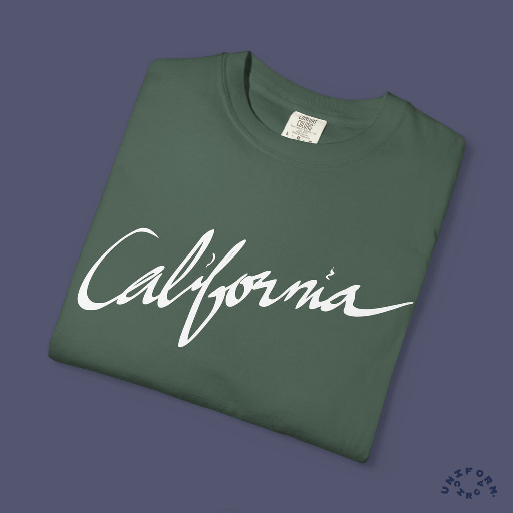 CALIFORNIA SCRIPT CREWNECK T-SHIRT | Printed