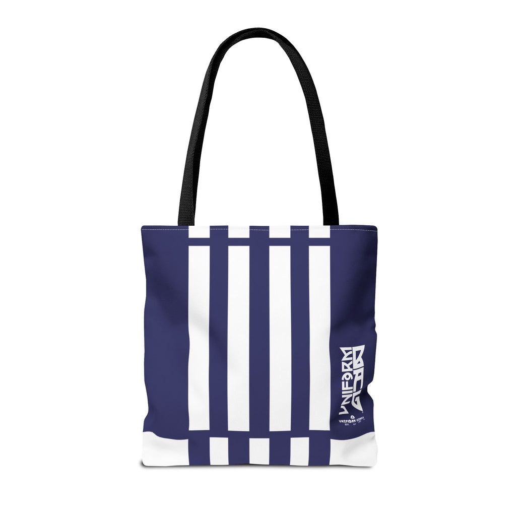 RACER JR. ECHO BAG | NAVY/WHITE | Stylish Minimalist Tote Bag, Eco-Friendly Shopping Bag, Chic Carryall, Reusable Tote, Fashionable Beach Bag, Trendy Everyday Essentials
