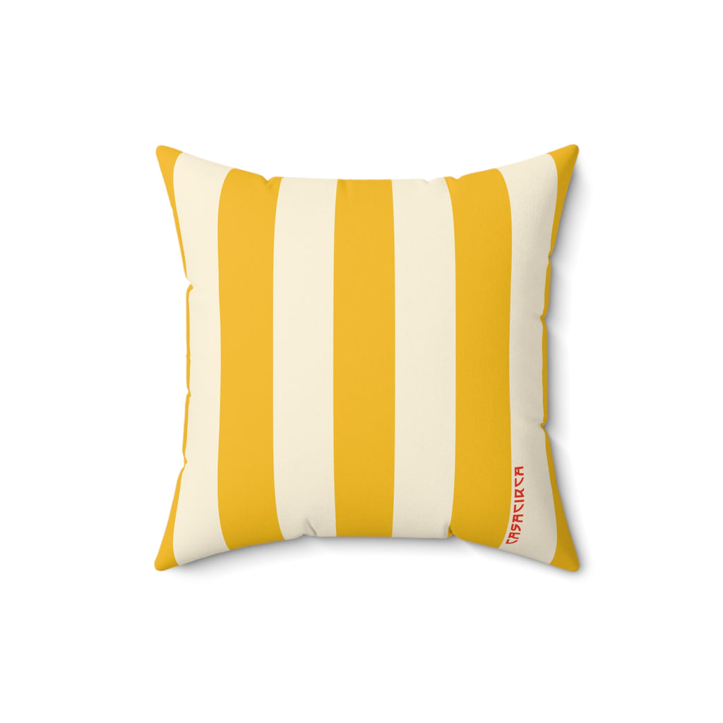 CASACIRCA | RACING STRIPES PILLOW | GOLDENROD YELLOW/CREAM | Stylish Faux Suede Pillow - Stripes, Home Decor, Cozy Living Room, Gift Idea, Nautical Theme, Interior Design Accents