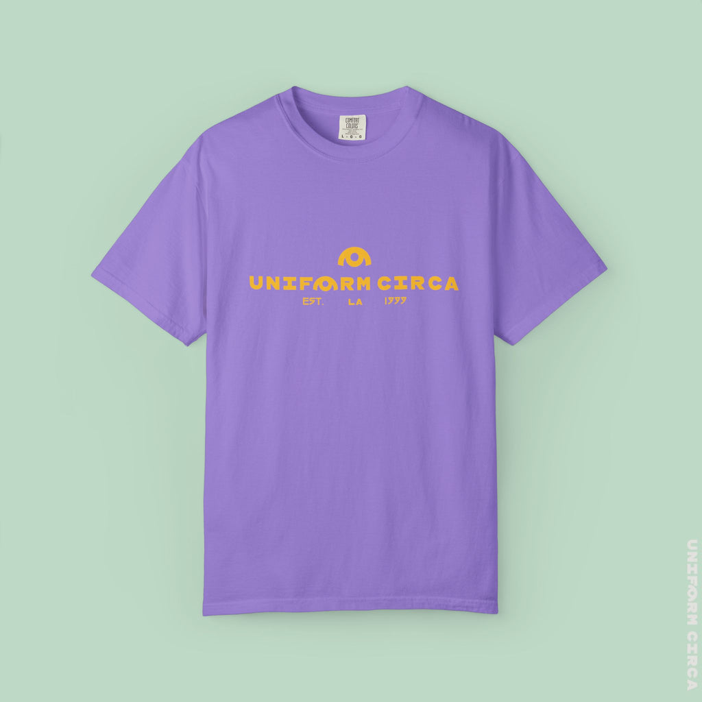 OYSTER ALL WORDMARK  | CREWNECK T-SHIRT | PRINTED YELLOW | Bold Minimalist Design